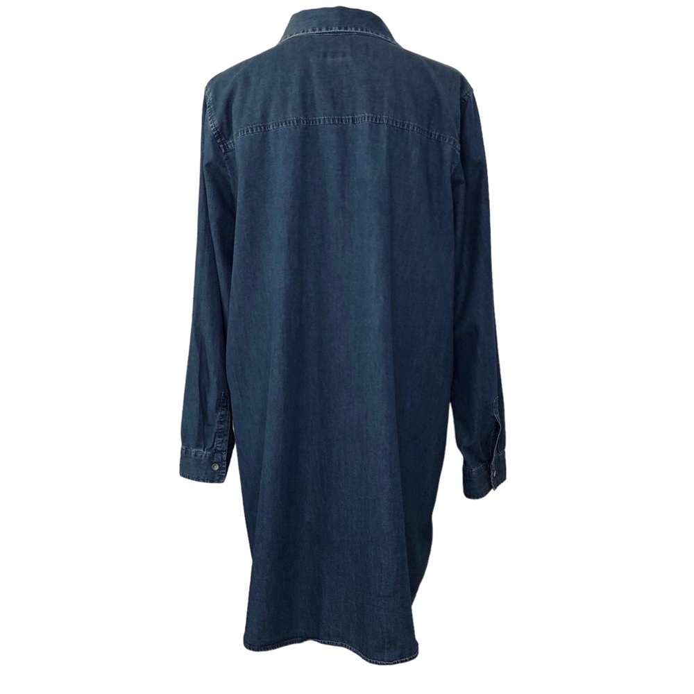 J. Jill Chambray Button Down Shirt Dress Long Sleeve Blue Size XL - Picture 2 of 11